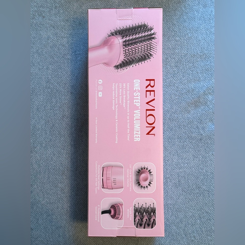 Revlon Pink 10th Anniversary One-Step Volumizer hair drying brush - Picture 2 of 3
